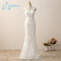 Simple White Satin Lace V-Neck Summer Wedding Dresses